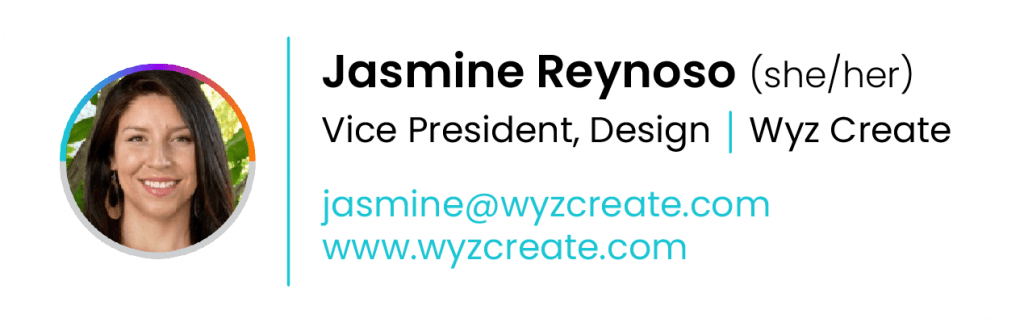 Wyz Create team member email signature.