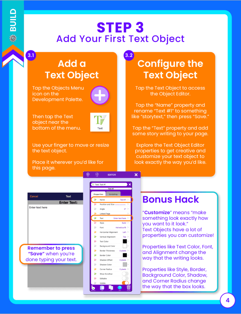 Worksheet for app-making tutorial.