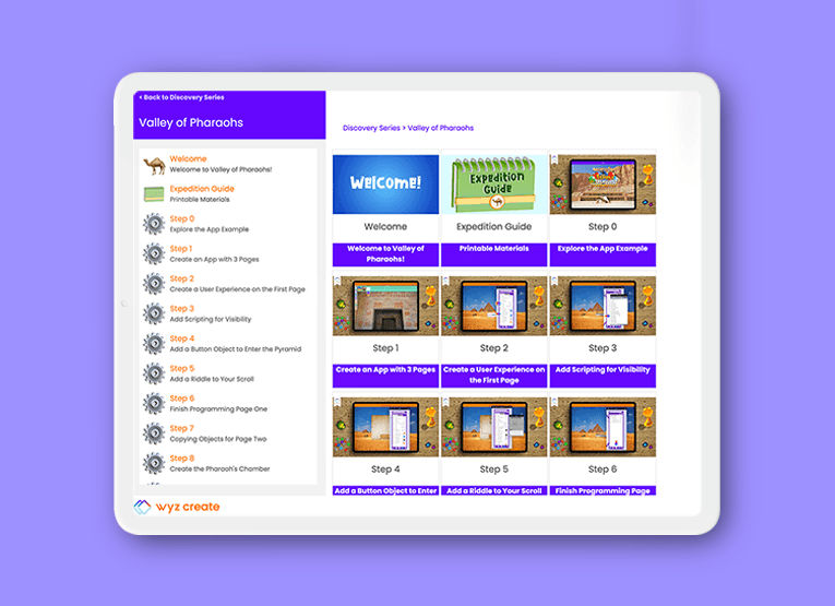 Kids' learning management system design showcase.