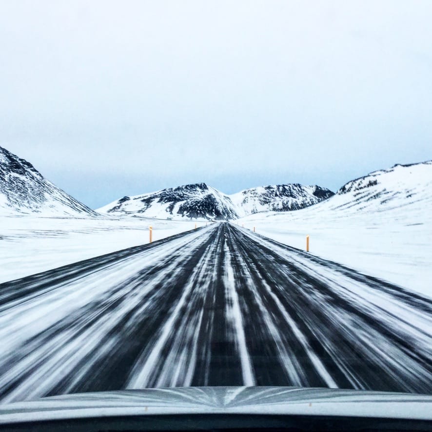 62A0D0BE-DC14-468F-876D-BD055A727513_1_105_c Snowy roads in Iceland.