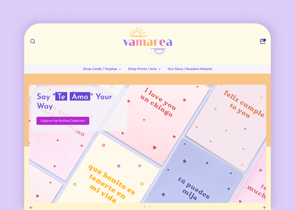 Vamarea product design cover image showcase a preview of the Vamarea website.